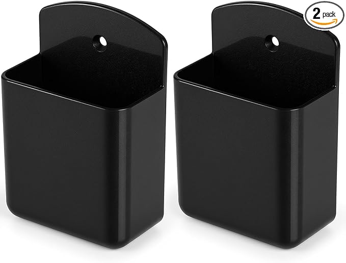 2 PCS Remote Control Holder Wall Mount, TV Air Conditioner Remote Control Holder, Self Adhesive Pen Holder Organizers and Accessories for Home Office School, Black