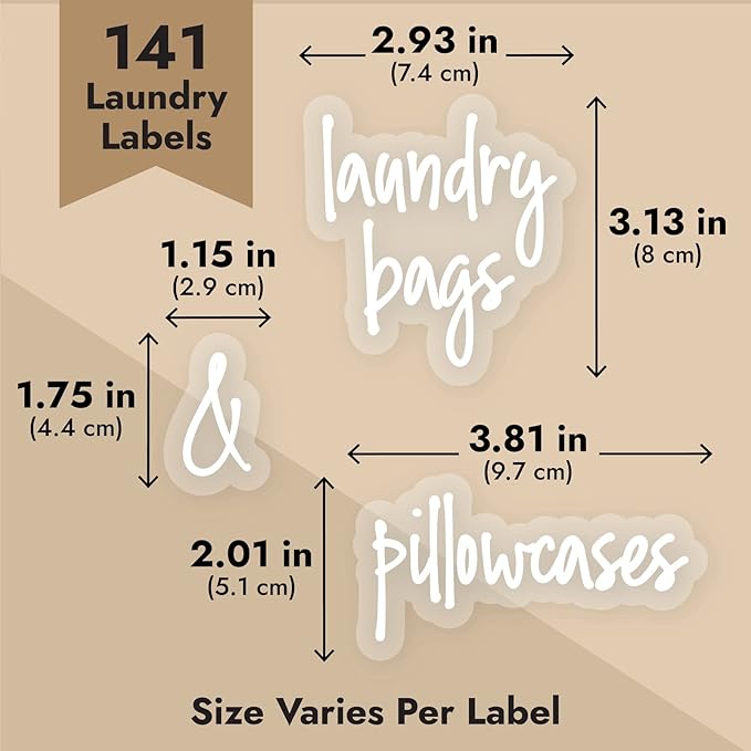 Talented Kitchen Laundry Room Organization Labels - 141 Preprinted White Script Clear Vinyl, Water-Resistant - Sticker Labels for Jars & Food Containers - Pantry, Bathroom & Linen Closet