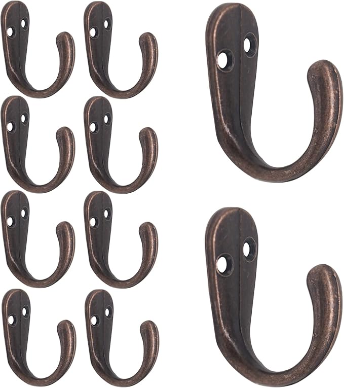 Gutapo 20pcs Copper Single Prong Robe Hook, Hooks for Hanging, Flat Coat Hooks Wall Mounted for Hanging Towel Hooks with 44 Screws for Coats Bag Scarf Key Hat Cup