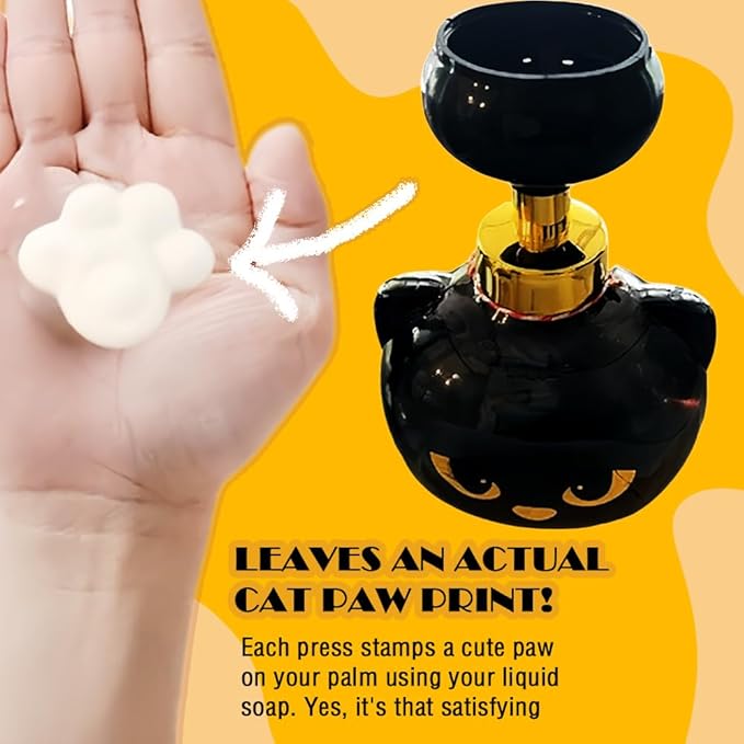 Cute Cat Paw Foam Soap Dispenser,2026 New Black Kitty Hand Soap Pump for Bathroom and Kitchen Home Accessories (1 Pcs)