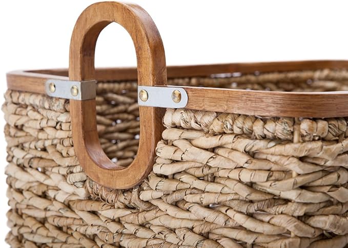 KOUBOO Sea Grass Anson Storage Basket, Versatile Basket, Laundry Room Organizer, Cube Storage, Bathroom Shelves, Dog Toy Basket, Hamper Basket, Brown
