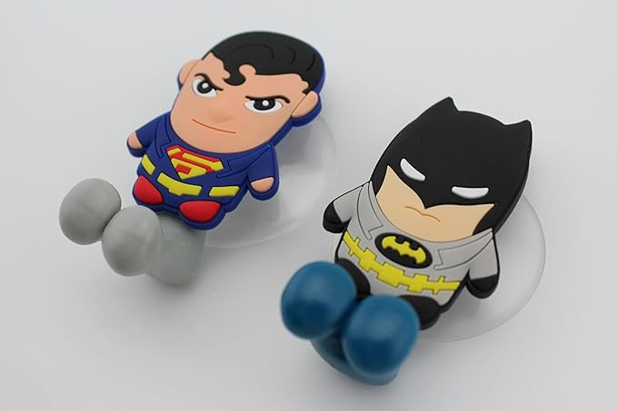 Bat Superhero 2 pcs Set Toothbrush Holders with Suction Cup for Wall in Bathroom at Home RV Camper Van