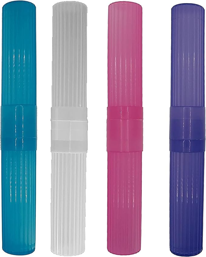 Toothbrush Holder (Blue,Pink,White,Purple) Made in USA, with Ventilation Holes, for Toothbrush Covers, Toothbrush Holder, Toothbrush Soft, Durable Design, Hygienic Bathroom Accessory