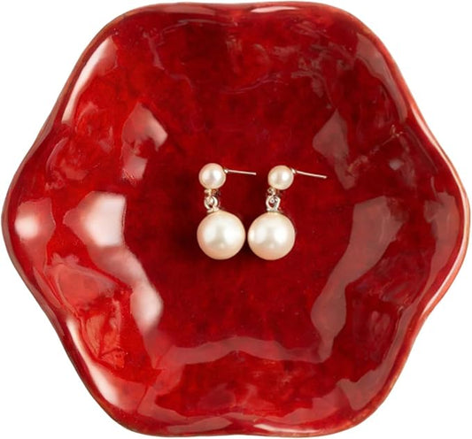 Ceramic Trinket Dish, Ring Tray, Decorative Jewelry Dish for Earrings Necklaces Watch Keys, for Women