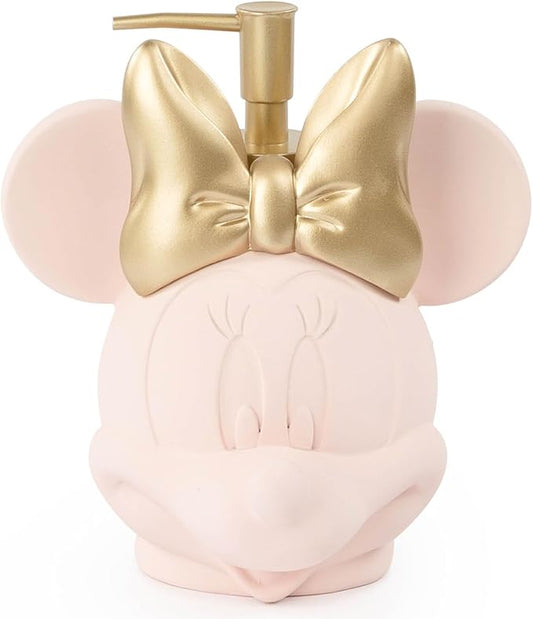 Jay Franco Disney Minnie Mouse Soap Dispenser - Pink Resin Lotion Pump - Bathroom Décor