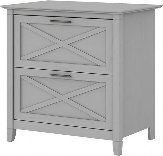 Bush Home Key West 2 Drawer Lateral File Cabinet in Cape Cod Gray, Document Storage for Home Office, Accent Chest with Drawers