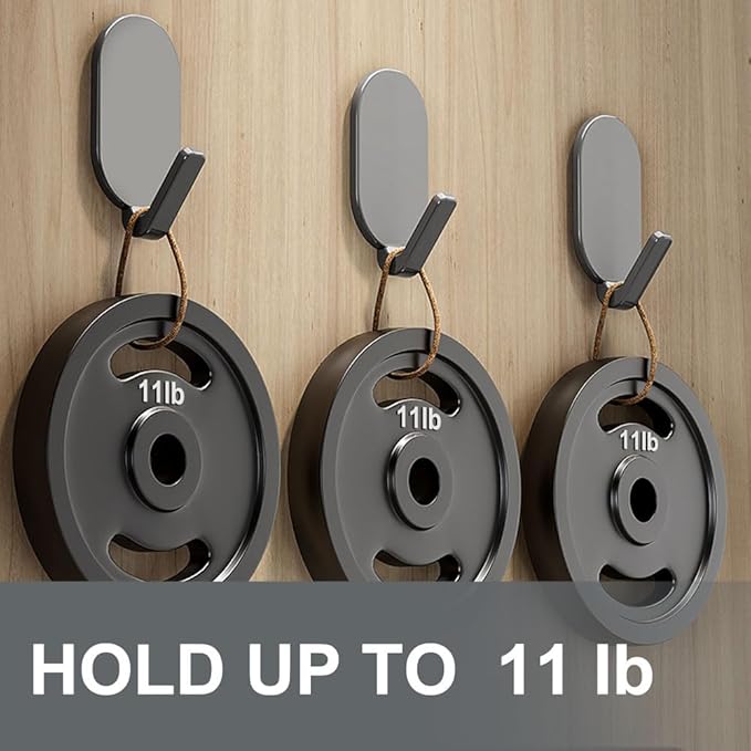 Koja 5-Pack Heavy Duty Self-Adhesive Hanging Hooks for Keys, Bathroom, Shower, Outdoor, Kitchen, Door, Home Improvement, Utility Room. - Grey
