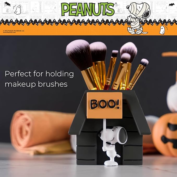 Peanuts Snoopy Halloween Toothbrush Holder - Makeup Brushes/Pens Tumbler, (Official Peanuts Product) by Franco Collectibles