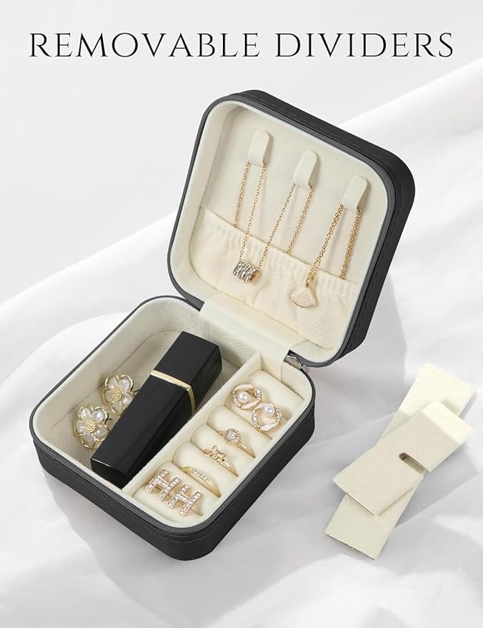 Travel Jewelry Case, Travel Jewelry Box, Mini Jewelry Travel Case, Jewelry Organizer Case, Portable Small Jewelry Organizer Storage Boxes - Best Gift for Women Girls.