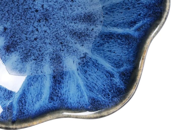 2PCS Lotus Leaf Shape Ring Holder Dish, Small Key Bowl, Ceramic Trinket Tray Jewelry Dish Organizing Necklace Earrings for Mom Friend Sister, All Jewelries Are NOT Included. Blue+Pink.â¦