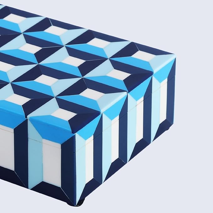 Handicrafts Home Decorative Storage Box 10x6 – Remote Organizer Box with Lid, Modern Decorative Keepsake Box, Boho Shelf Décor, Memory Box for Photos or Letters, Decorative Box for Table Décor