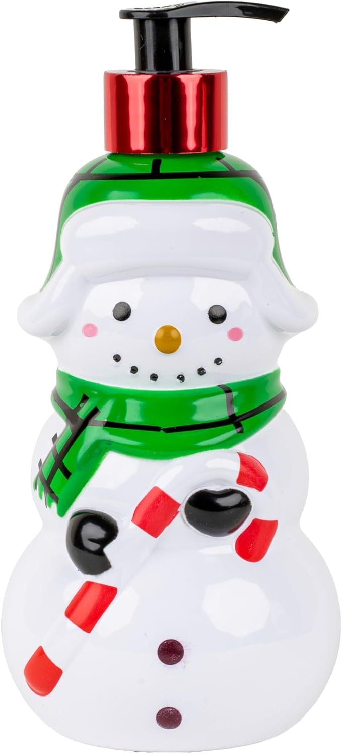 Simple Pleasures Snowman & Santa 2 Pack: Cranberry Orange Scented Decorative Refillable Soap Dispensers for Kitchen Countertops and Bathroom Sinks