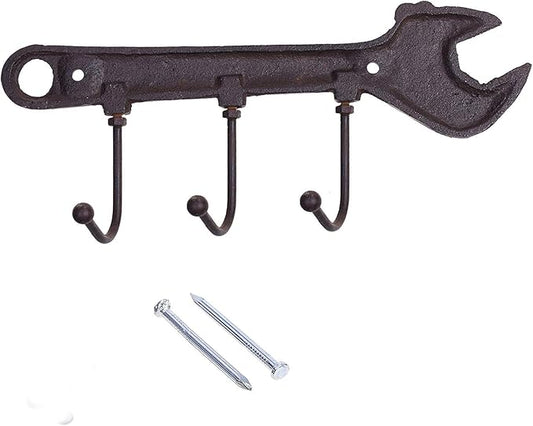 Beautyflier Antique Style Case Iron Wall Mounted Coat Hook Key Hanger Home Organizer Rack (Spanner Shaped)