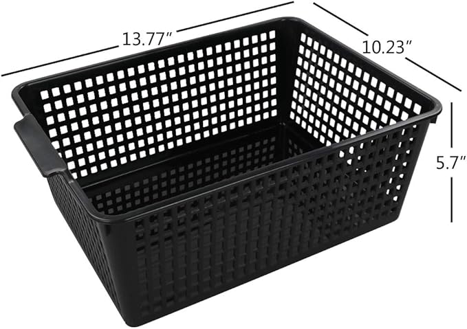 3-pack Plastic Storage Bins Basket For Organizing (Black)