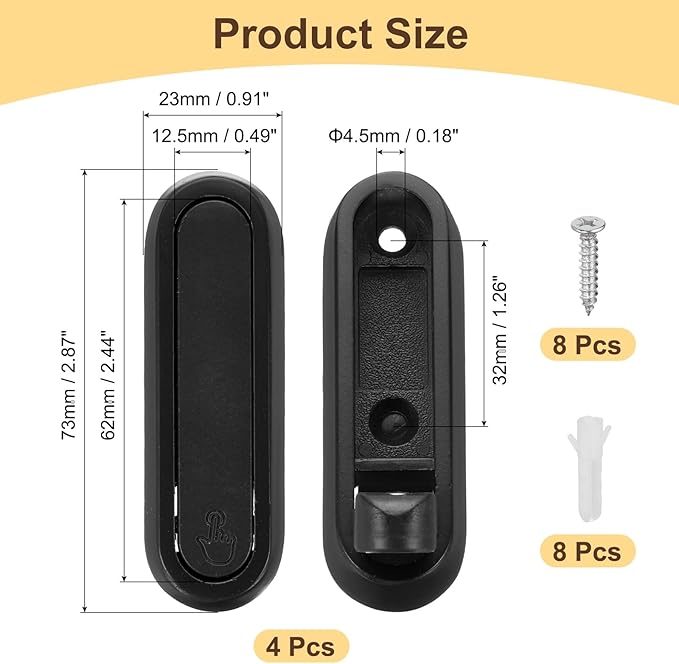uxcell 4Pcs Foldable Wall Hooks, Aluminum Alloy Heavy Duty Wall Mounted Folding Coat Hooks with Mounting Accessories Space-Saving for Hanging Coat Towels Hat Bags, Oval, Matte Black