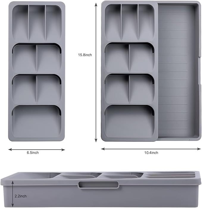 Faridabio Silverware Organizer Storage Tray,Cutlery Expandable Organizer for Kitchen Drawer Holding Flatware Spoons Forks