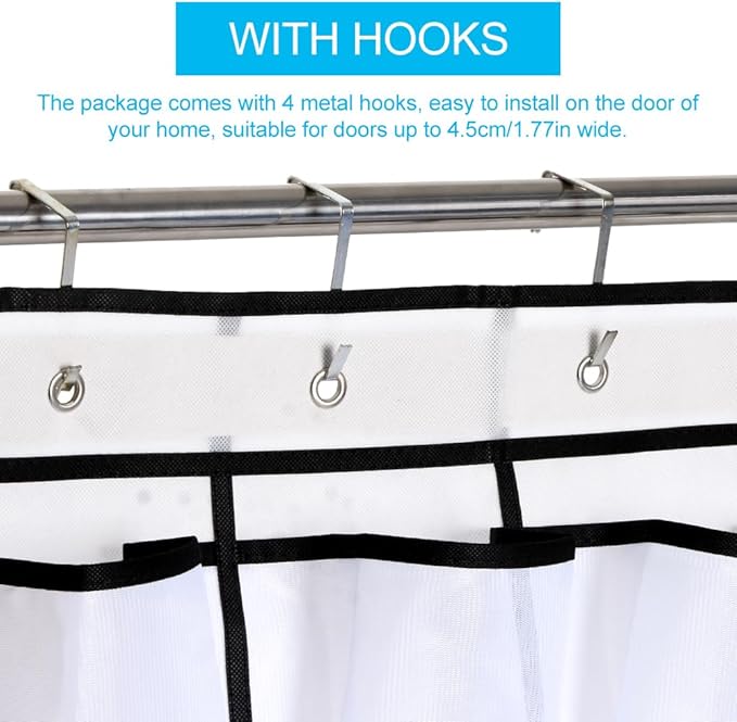 Pocket Shoe Organizer,28 Pocket Door Shoe Organizer Hanging Shoe Organizer Shoe Rack for Closet Pantry Shoe Holder for Men Sneakers, Women High Heeled Shoes, flip flops(White,size:68.5x20.88inch)