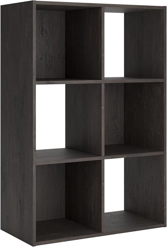 Signature Design by Ashley Piperton 6 Cube Storage Organizer or Bookcase, Charcoal