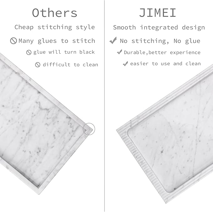 Marble Vanity Tray Guest Towel Holder Tray for Bathroom, Coffee Table Tray for Living Room Bathroom Hand Towel Tray, Napkin Holder for Bathroom,White Marble Tray