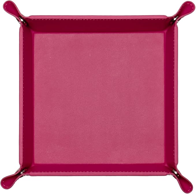 UnionBasic Small Valet Tray, Jewelry Tray for Rings Watches Earrings, Entryway Catchall Caddy for Coins Keys Change, Nightstand Bedside Valet Holder, Trays for Electronic Gadgets, Roseo