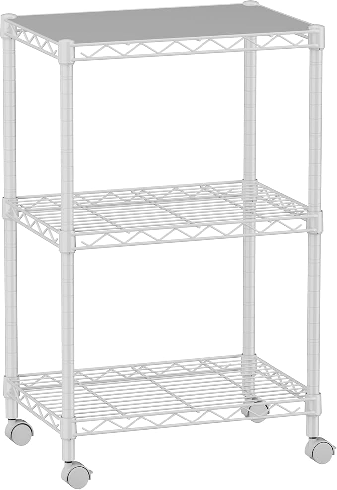 SINGAYE 3 Small Wire Shelves Kitchen Pantry Close Home Organizers and Storage Bathroom Shelf Laundry Room Organization Adjustable Book Metal Garage Shelving Unit