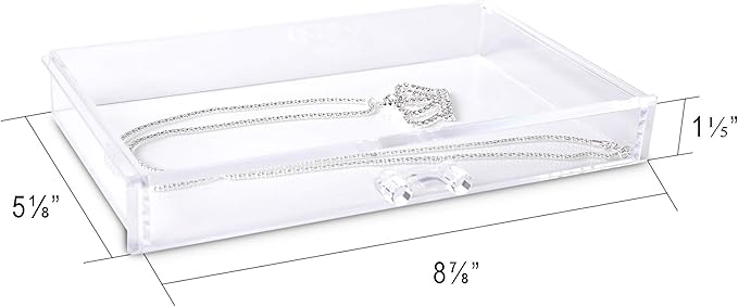 Frebeauty Extra Large Acrylic Jewelry Box for Women 5 Layers Clear Jewelry Organizer Velvet Earring Box with 5 Drawers Rings Display Case Necklaces Holder Tray for Women Girls(Pink)