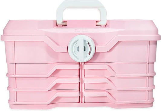 Best Kept | Portable Carrying Case | Diaper Caddy Organizer | Plastic | Portable Storage Box | Baby Shower For Girl | Newborn Essentials Must Haves | Baby Pink