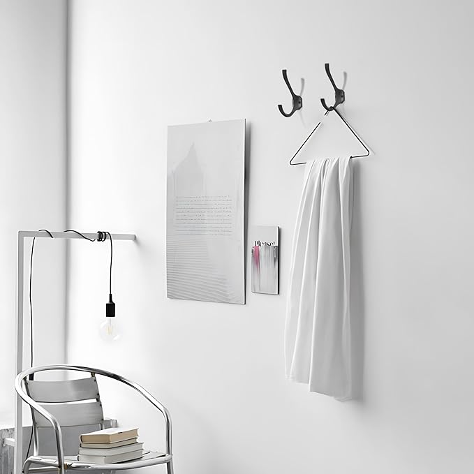 AVICCI 5 Pack Coat Hooks Matte Black Towel Hooks Robe Hooks for Bathroom Living Room Bedroom Hanger for Robe Dressing Room