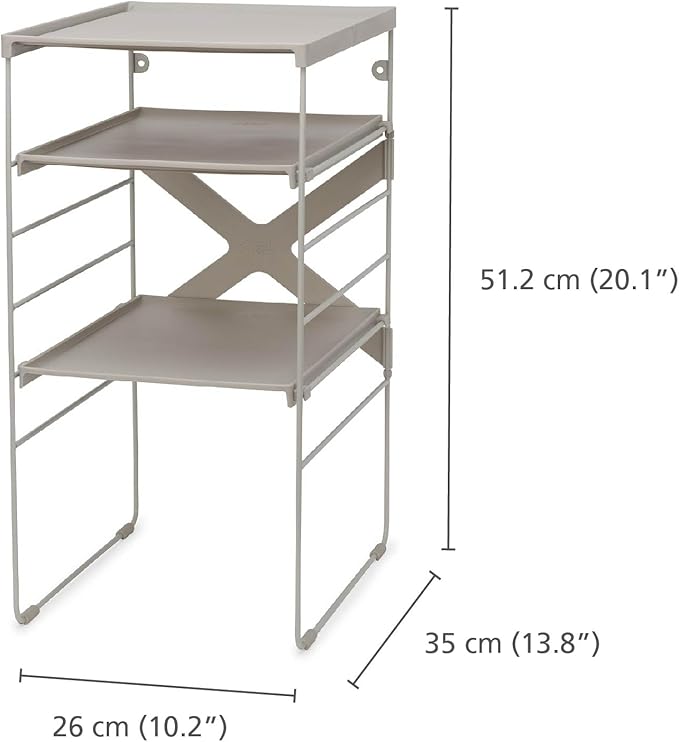 Joseph Joseph Level Adjustable Tier Shoe Rack Organizer, Durable Shelves and Sturdy Steel Frame, Holds 4 Pairs