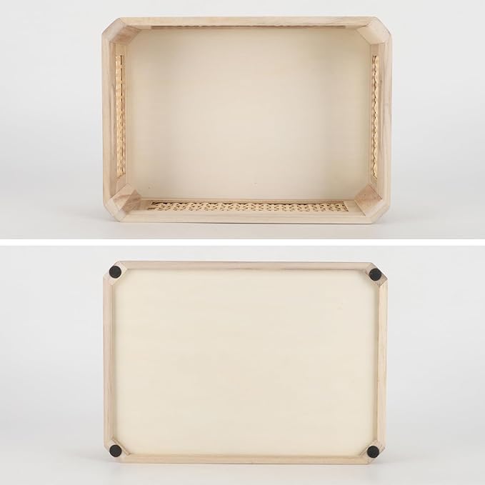 Woven Wooden Bamboo Basket,Rectangular Storage Basket,Natural and Decorative, Arts and Crafts.