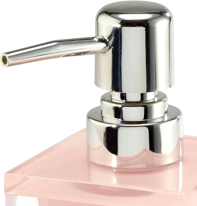 Izod - Lotion Pump/Soap Dispenser, Resin Countertop Accessories, Dorm Room Essentials, Perfect for Lotion, Soap & Sanitizer (Marina Collection, Pink)