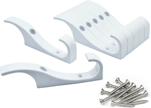 Heavy Duty Hooks for Hanging Coats, Jackets, Briefcases, Keys, Purse, Robe - Unbreakable Wall Mounted Coat Hook Holds Up to 88 Pounds - Perfect for Home, Office, Bathroom | White, 7 - Pack