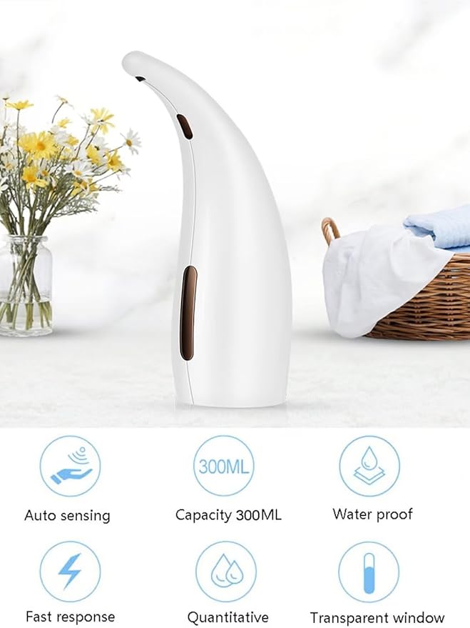 Soap Dispenser,Touchless Bath Kitchen Countertop Automatic Soap Dispenser with Infrared Motion Sensor,IPX6 Waterproof.Perfect for Bathroom and Kitchen.
