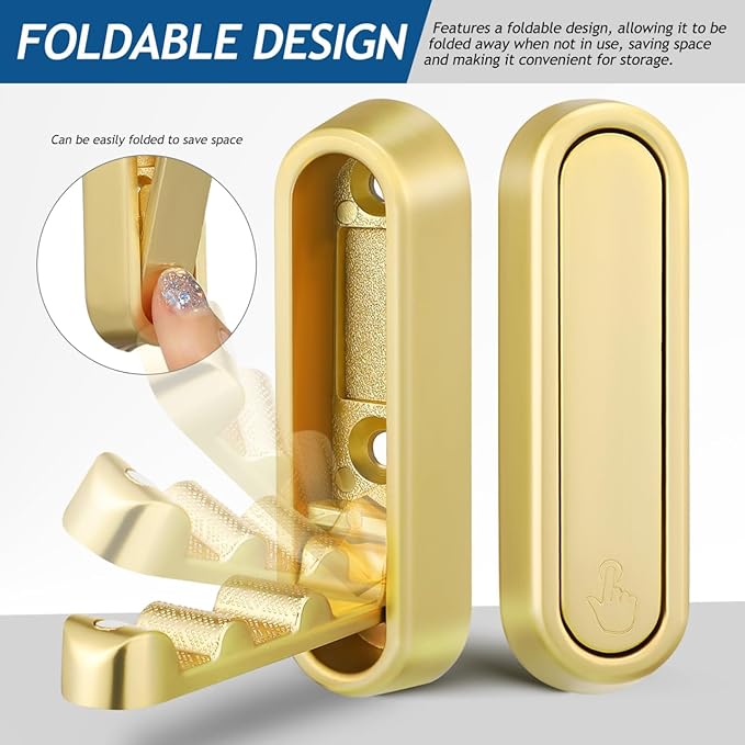 iplusmile 4 Pack Foldable Wall Hooks Zinc Alloy Foldable Coat Hooks Retractable Towel and Backpack Hangers for Bathroom Kitchen Entryway Space Saving Invisible Hooks