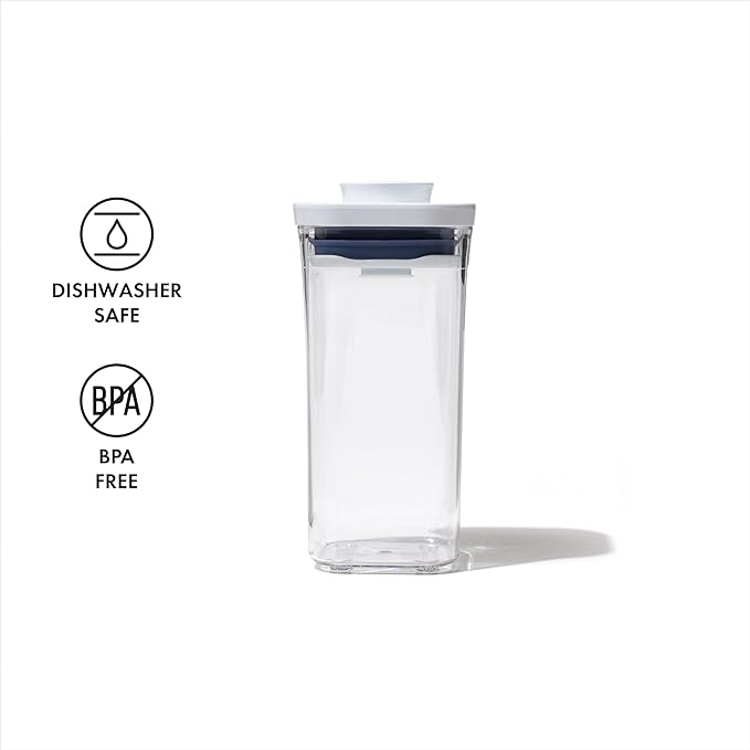 OXO Good Grips POP Container - Airtight Food Storage - Mini Square Short 0.5 Qt Ideal for 1 lb of baking soda or 14 oz of grains