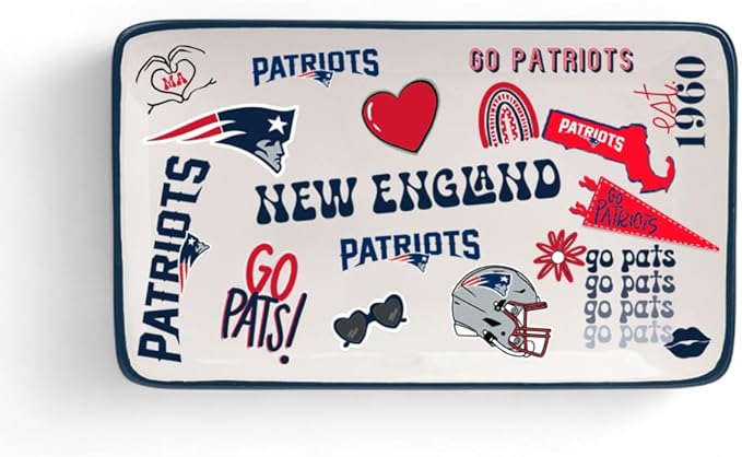 The Memory Company Officially Licensed NFL Team Spirit Ceramic Trinket Tray, Decorative Storage Catch-All, Home & Office Organizer, Gift for Football Fans