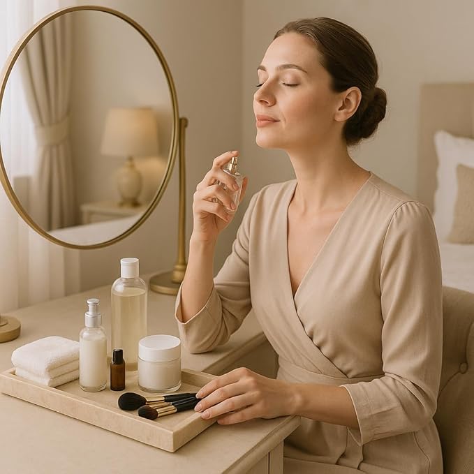 Creative Home Natural Java Marble Tray Handcrafted Stone Organizer for Bathroom Vanity Office Entryway Not Plastic Elegant Catchall for Skincare Jewelry Stationery, 6.5 x 16.5 x 1.5 H Inch