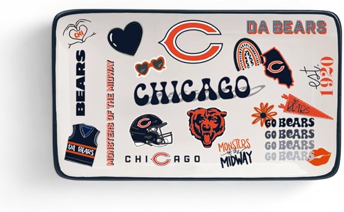 The Memory Company Officially Licensed NFL Team Spirit Ceramic Trinket Tray, Decorative Storage Catch-All, Home & Office Organizer, Gift for Football Fans