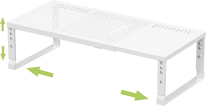 Expandable Adjustable Stackable Kitchen Organizer, Spice Rack,Metal Pantry Storage Shelves Racks,Counter Shelf for Cabinets, Countertop, Cupboard(1 Pack/Medium/White)