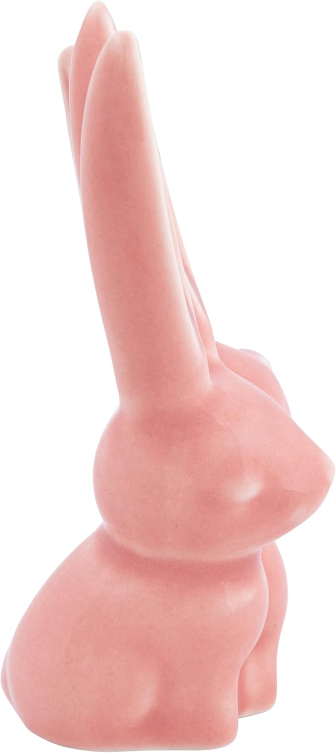 Creative Co-Op Ceramic Bunny Rabbit Ring Holder, Pink