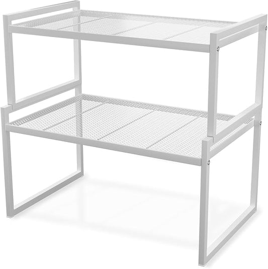 Set of 2 Cabinet Organizers 16.6''W 44 LBS Load Capacity Heavy Duty Kitchen Pantry Shelves Counter Countertop Storage Racks