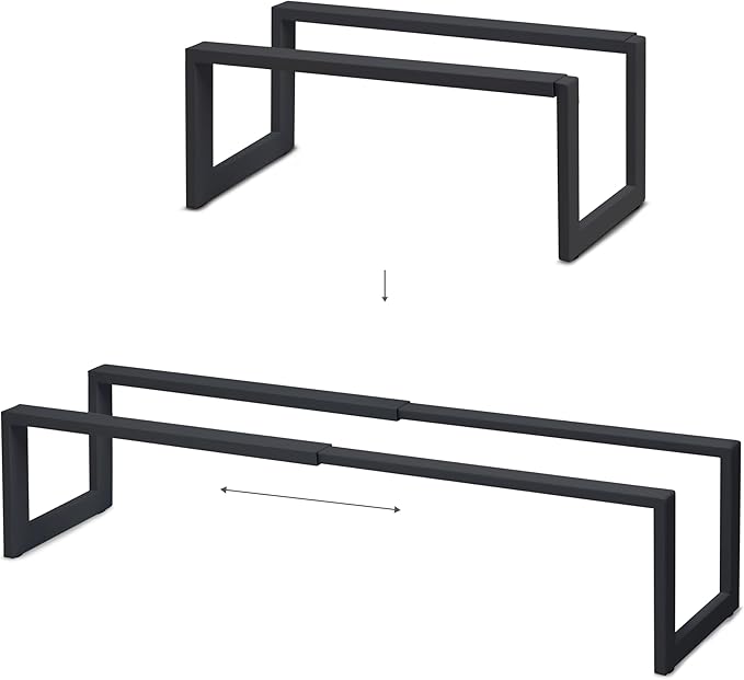QUALIAZERO Expandable Shoe Rack Organizer for Closets, Entryways, Hallways, Bedrooms, Living Rooms, Kitchens, Bathrooms, Laundry Rooms (Onyx Shadow, 2 Pack)