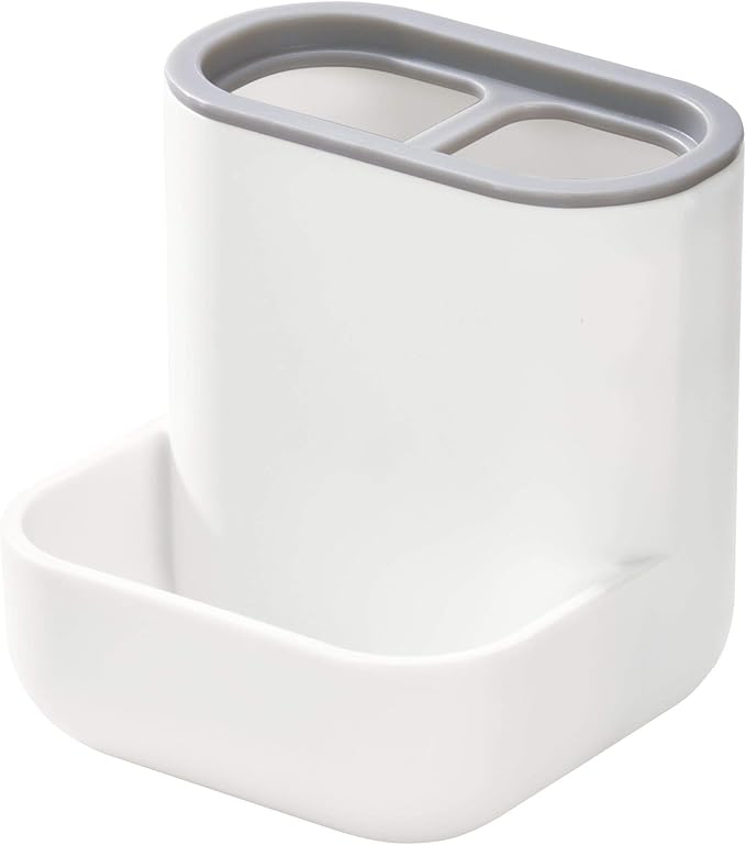 iDesign Cade Center for Bathroom Countertops, Desks, Vanities-White and Gray