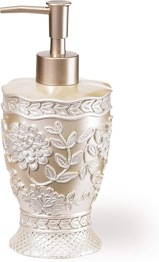 Zahari Home Rose Vine Stylish Soap Dispenser Set - Modern Print Design for Kitchen and Bathroom - Lotion Pump, Dish Soap, Hand Sanitizer, Hand Soap - Cute and Practical