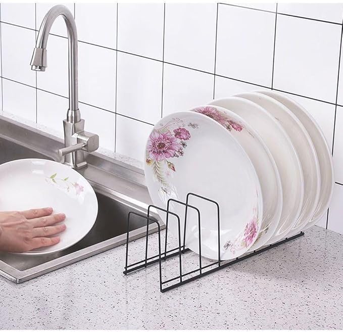 Small Bowl Drainer,Stainless Steel Bowl Drying Rack for Kitchen Counter Organizer Storage, Storage Shelf, Chrome (2 Dish Racks (Black))