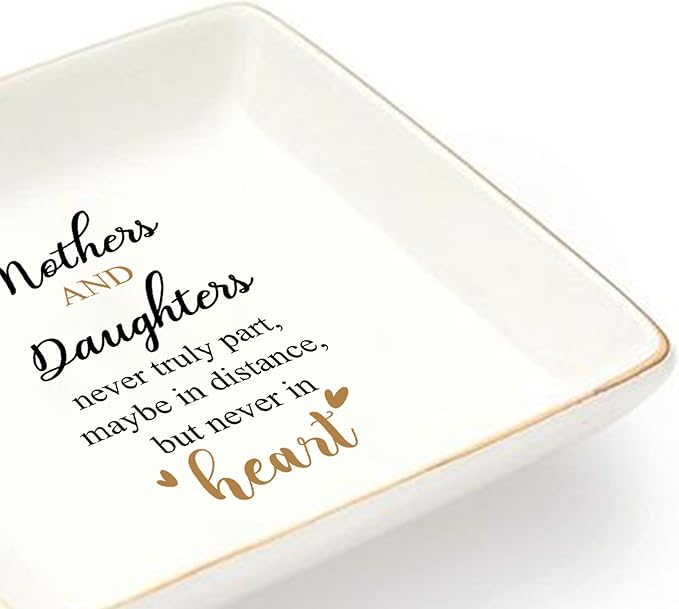LADY&HOME Gifts for Mom Mother's Day Trinket Dish Birthday Mother's Day Gifts for Mom Ceramic Ring Dish for Mom (Remember Mom)