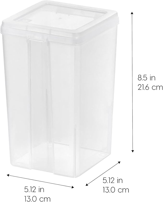 IRIS USA 20 Pack Vertical Flip Top Storage Container, Medium Plastic Stackable Bins with Latching Lids for Home and Office Organization, Clear