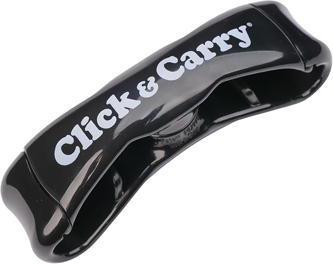Click & Carry Grocery Bag Carrier Handle - Carry More in Fewer Trips, 100lb Capacity, Hands-Free, Gel-Padded Ergonomic Design, Shopping & Grocery Bag Holder - As Seen On Shark Tank, Black, 1 Pack