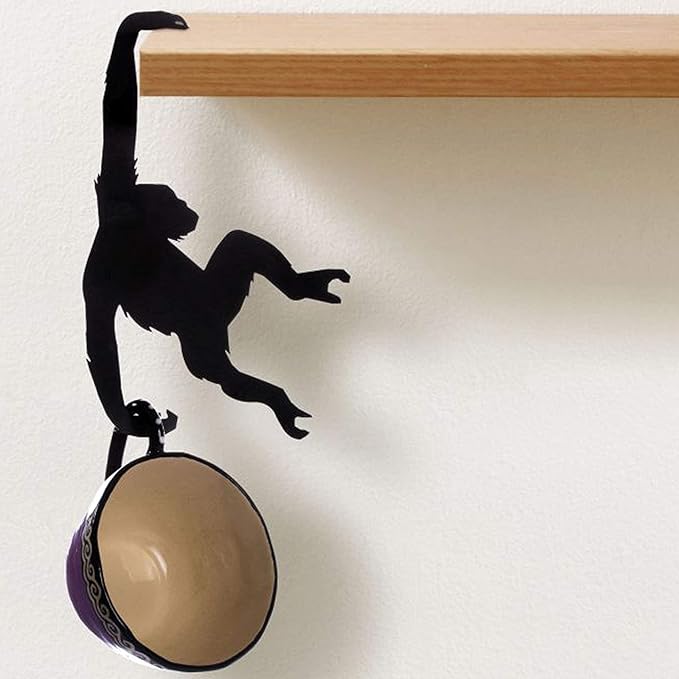 Artori Design Unique Banana Holder Balance Hook - Magic Hook for Hanging Plants Jackets Keys or Stylish Purse Hanger - Perfect for Kitchen Dorm Room Bedroom and Entryway for Home or Office (Chimp)