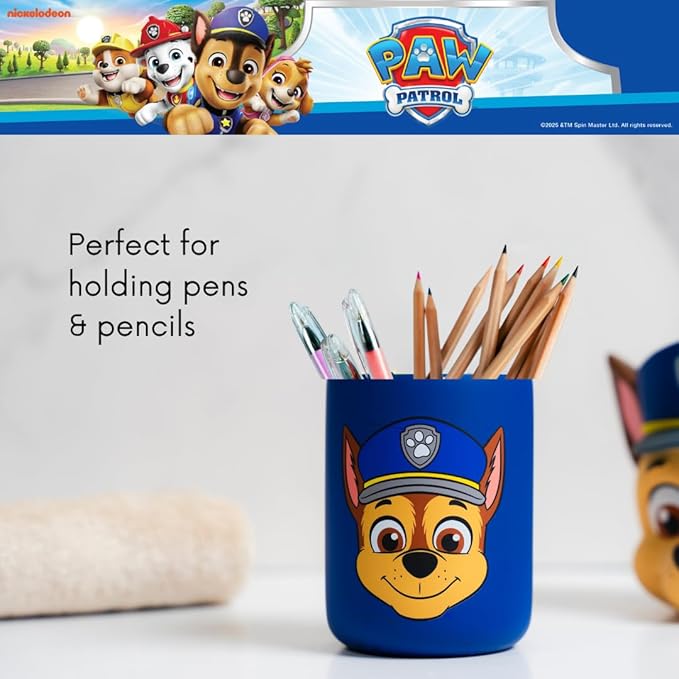 Paw Patrol Chase Kids Toothbrush Holder - Makeup Brushes/Pens Tumbler, (Officially Licensed Product) by Franco Collectibles